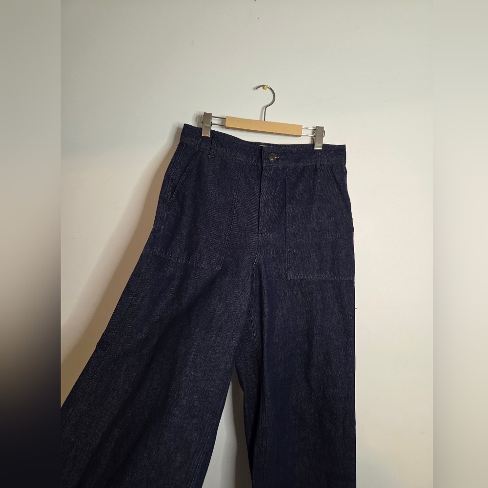 Saint Tropez Gwyneth Wide Leg Classic Blue Jeans Size L - Picture 9 of 11